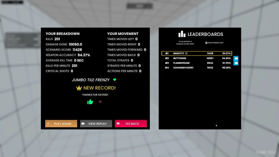Mightyy's FPS Aim Trainer Screenshot