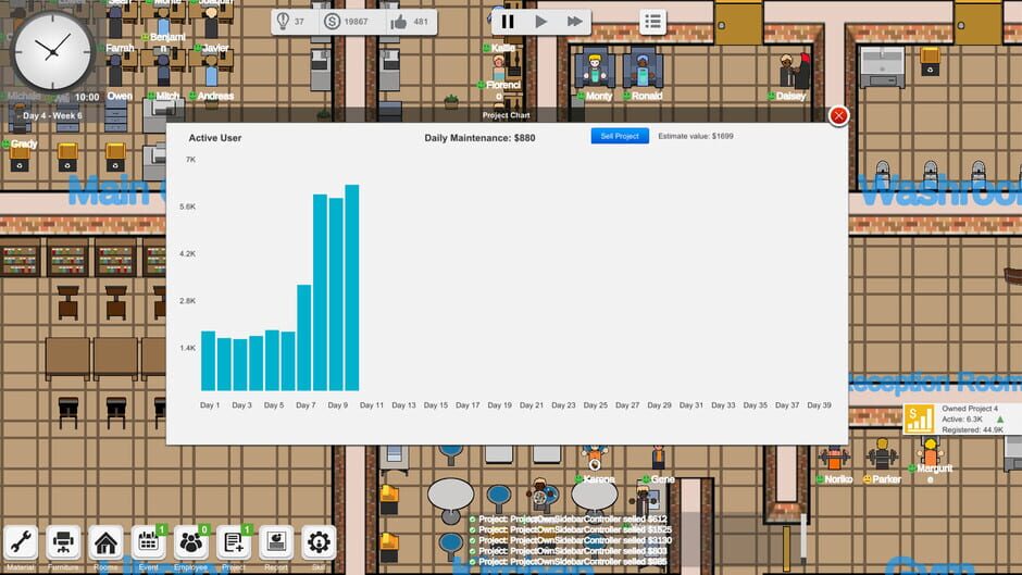 สกรีนช็อตจาก Outsourcing: IT company simulator (รูปที่ 2)