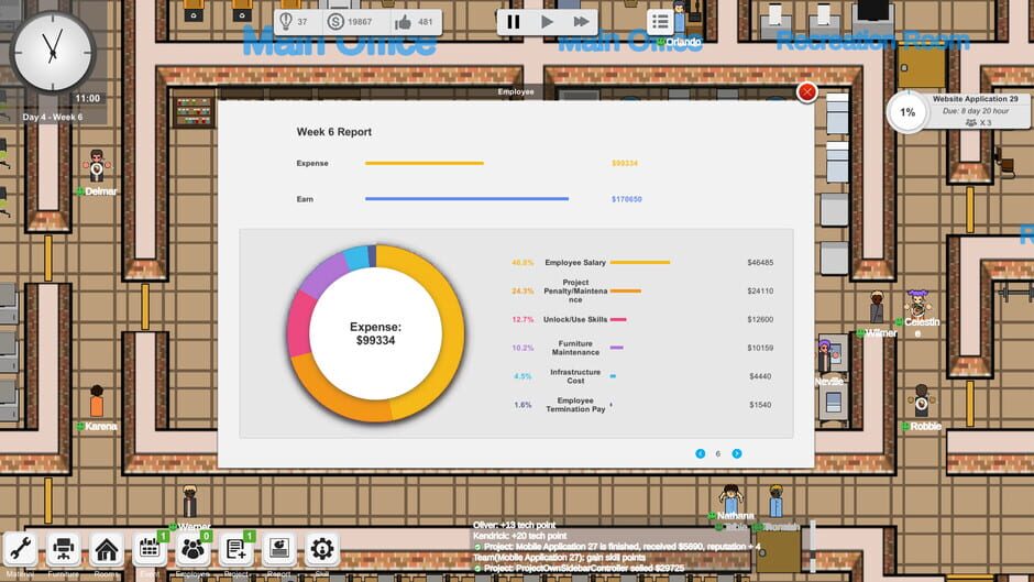 สกรีนช็อตจาก Outsourcing: IT company simulator (รูปที่ 7)