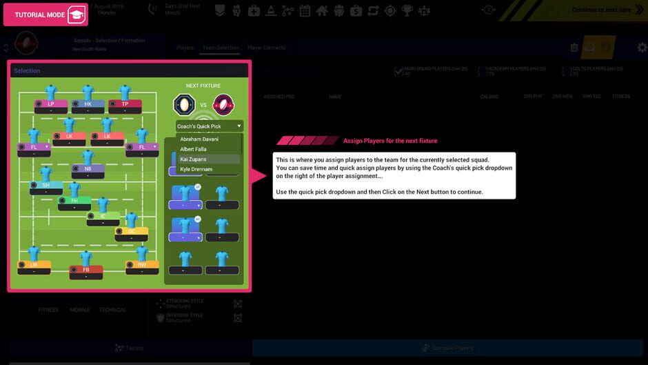 Rugby Union Team Manager 3 Screenshot