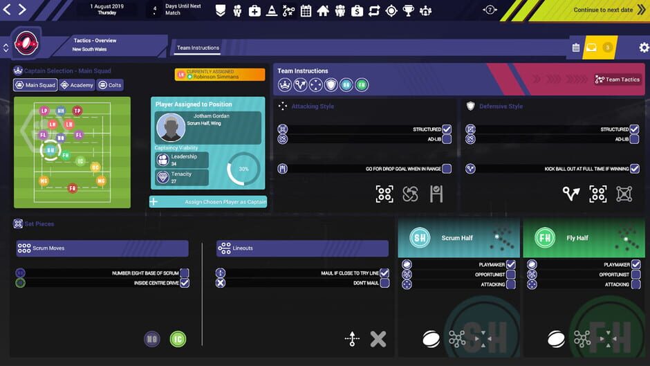Rugby Union Team Manager 3 Screenshot