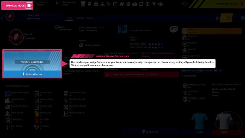 Rugby Union Team Manager 3 Screenshot