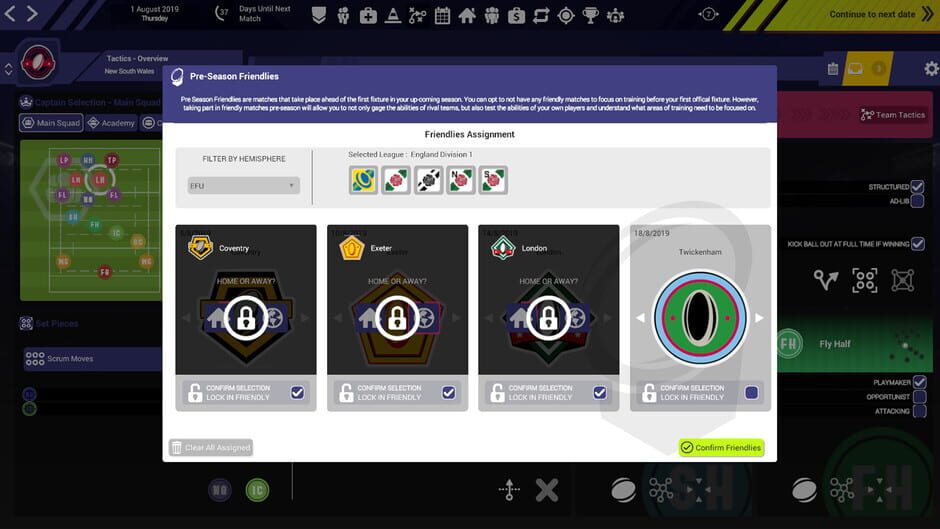 Rugby Union Team Manager 3 Screenshot