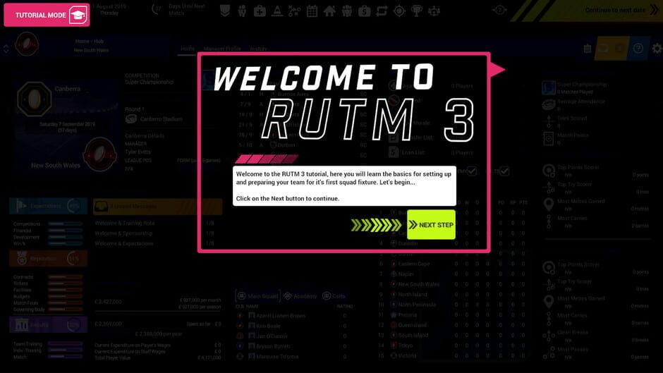 Rugby Union Team Manager 3 Screenshot