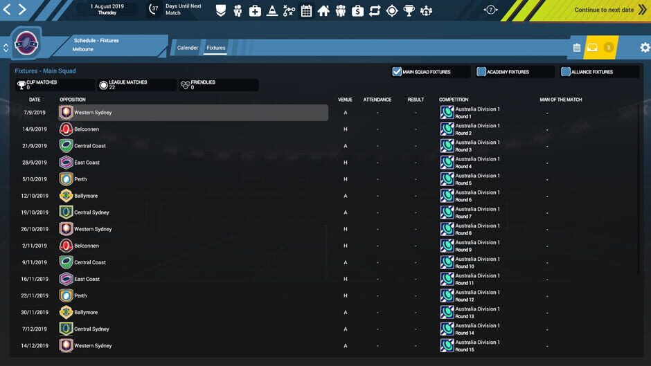 Rugby Union Team Manager 3 Screenshot