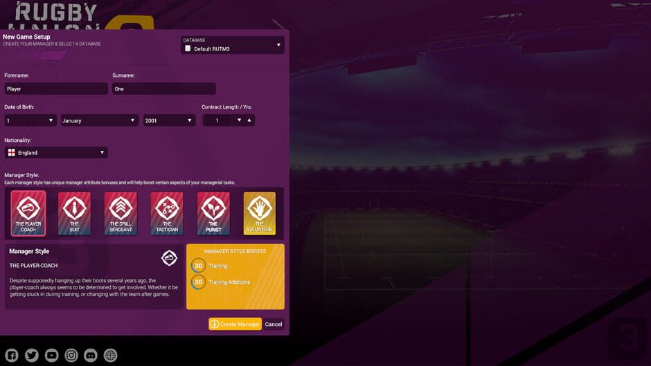 Rugby Union Team Manager 3 Screenshot