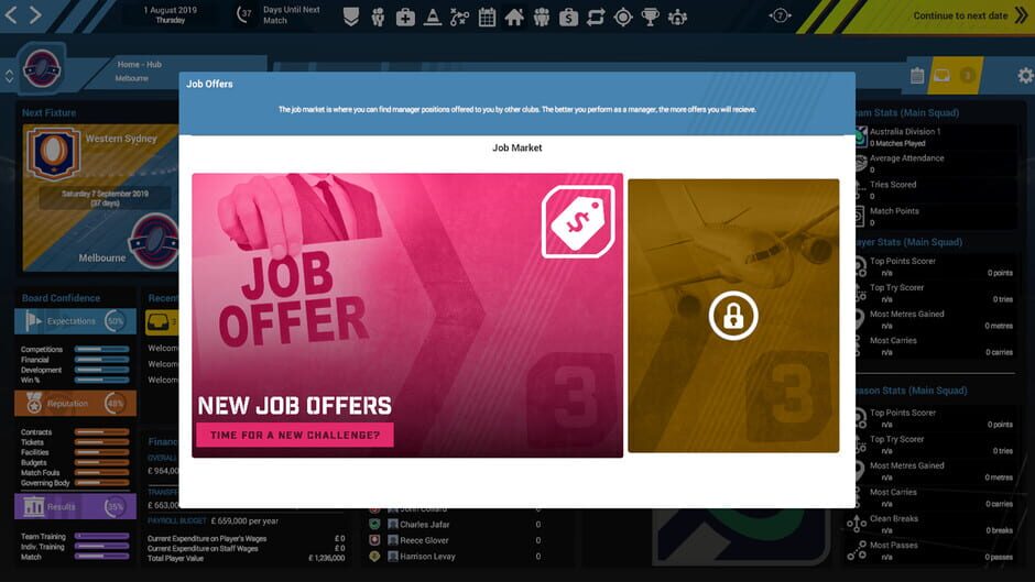 Rugby Union Team Manager 3 Screenshot