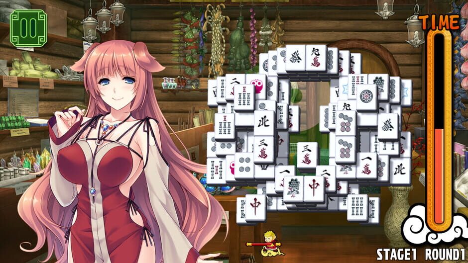 Pretty Girls Mahjong Solitaire: Green Screenshot