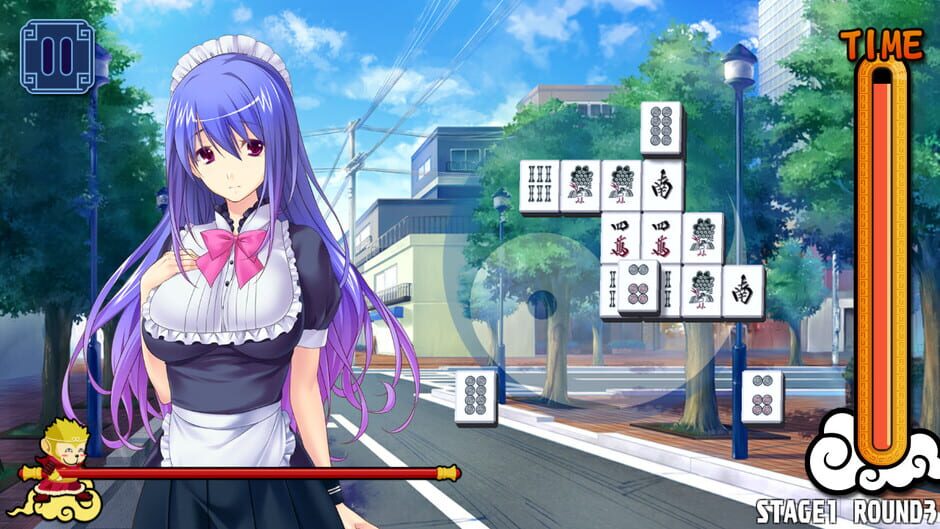 Pretty Girls Mahjong Solitaire: Blue Screenshot