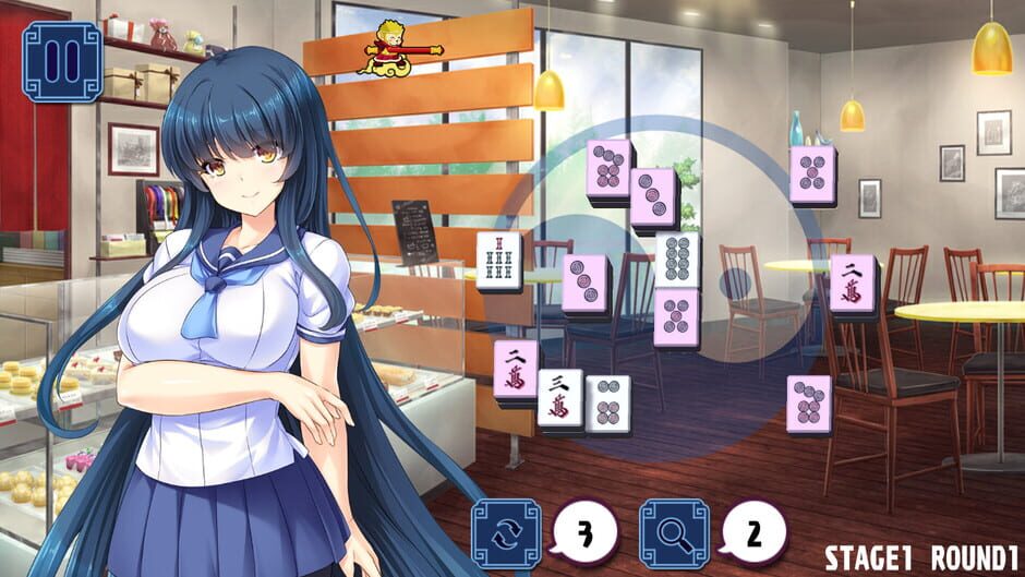 Pretty Girls Mahjong Solitaire: Blue Screenshot