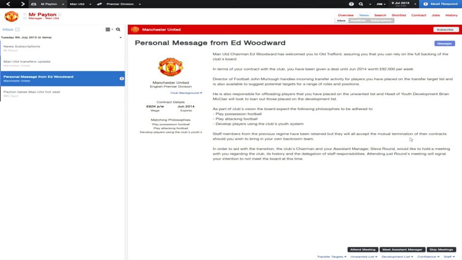 Football Manager 2014 Screenshot