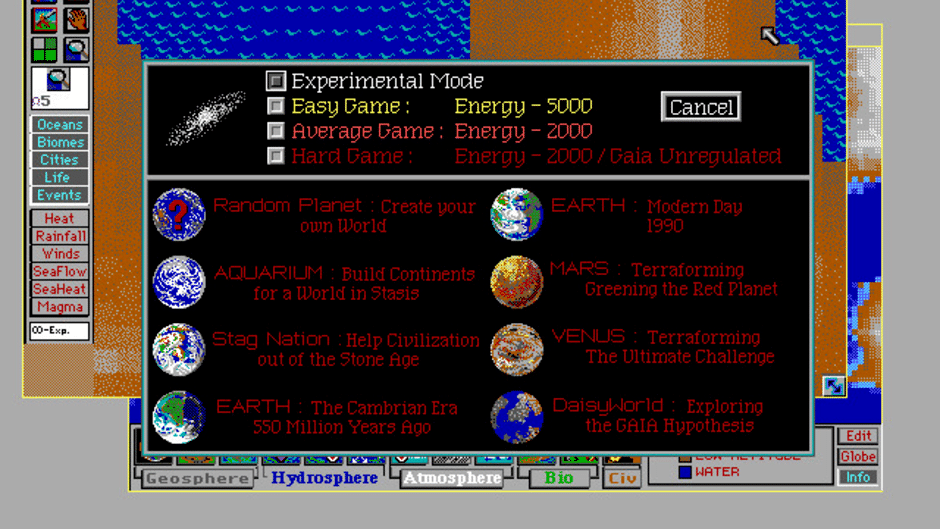 SimEarth: The Living Planet Screenshot