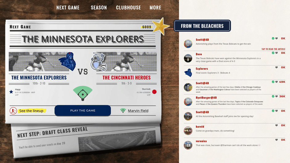 Astonishing Baseball Manager 21 Screenshot