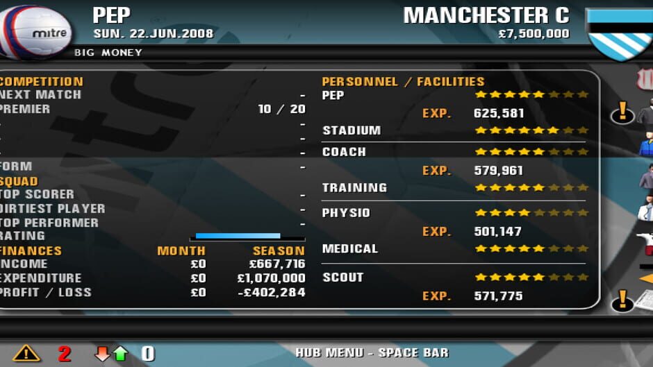 Premier Manager 09 Screenshot