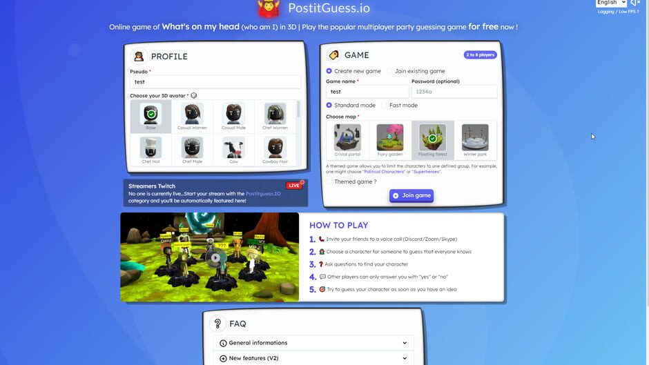 Screenshots PostItGuess.io