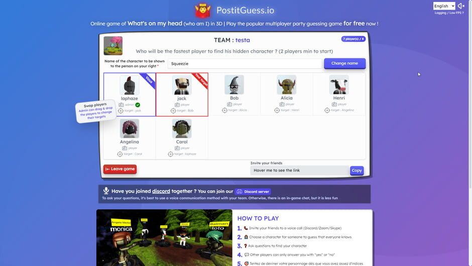 Screenshots PostItGuess.io