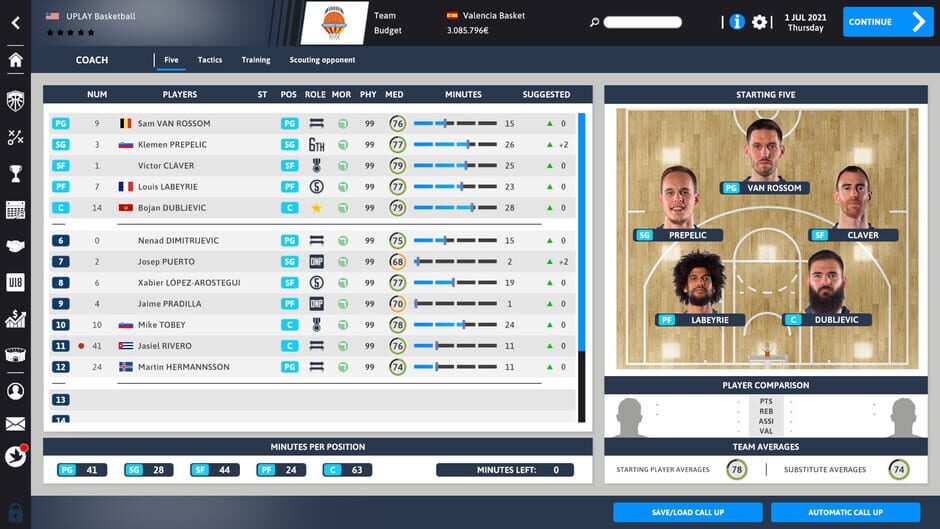International Basketball Manager 22 Screenshot