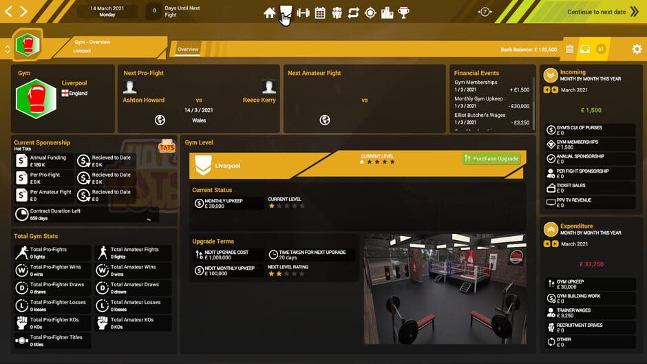 Boxing Club Manager Screenshot