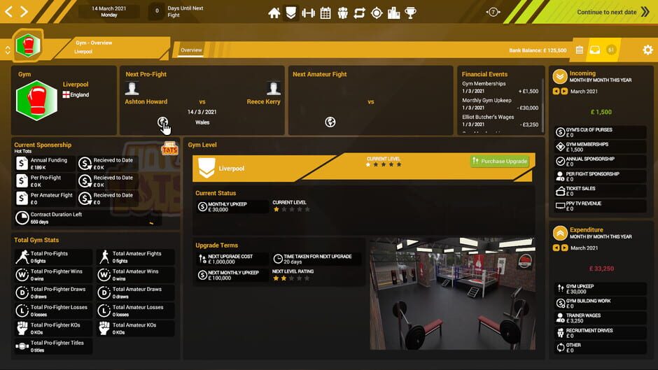 Boxing Club Manager Screenshot