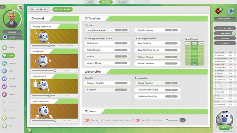 Goal! The Club Manager Screenshot
