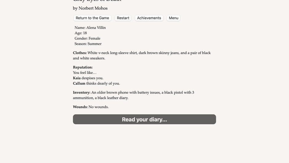 Grey Eyes of Death Screenshot