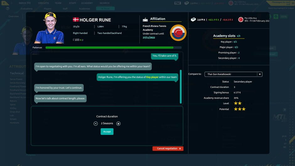 Tennis Manager 2022 Screenshot