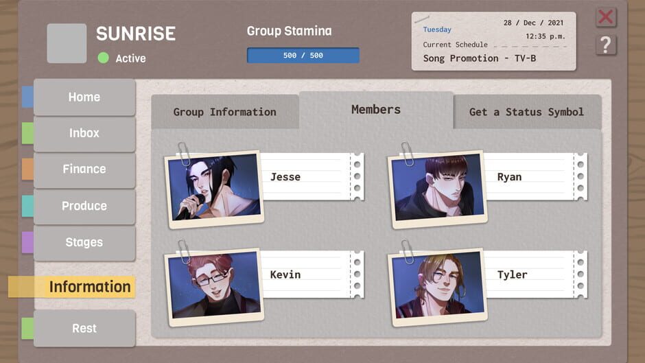 K-Pop & Rock Band Manager Screenshot