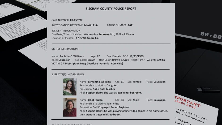 Case Files: The Death of Paulette Williams Screenshot
