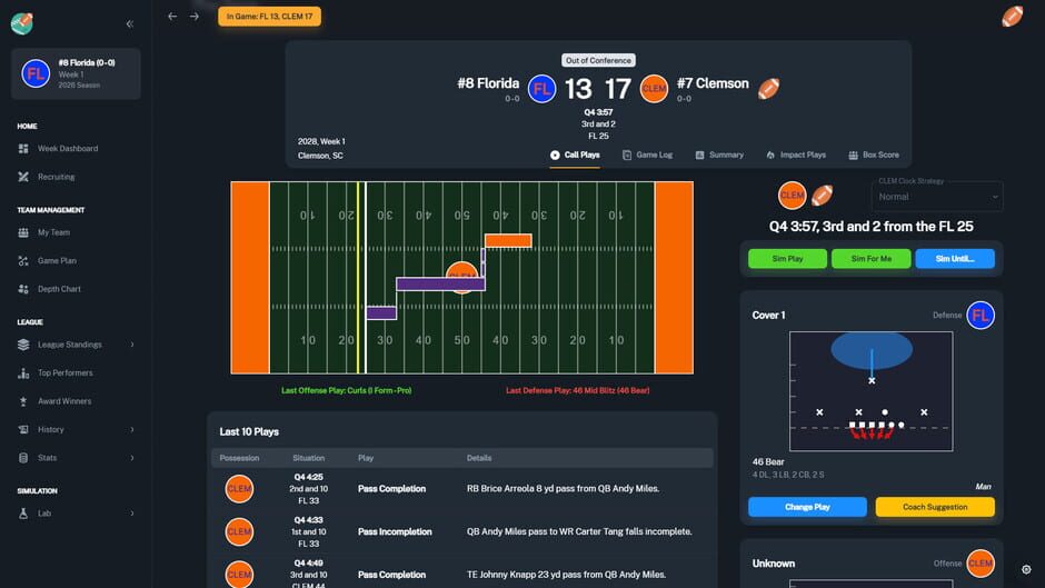 Football Coach: College Dynasty Screenshot