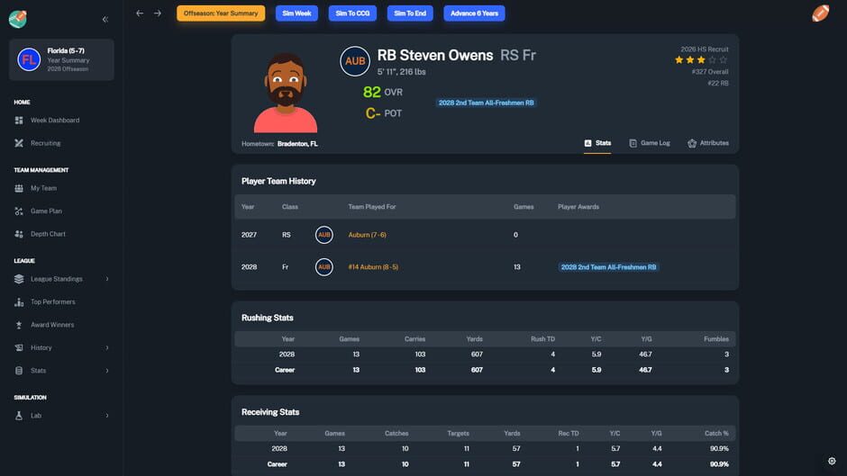 Football Coach: College Dynasty Screenshot