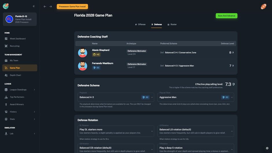 Football Coach: College Dynasty Screenshot
