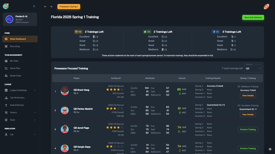Football Coach: College Dynasty Screenshot