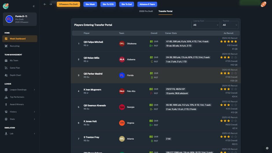 Football Coach: College Dynasty Screenshot