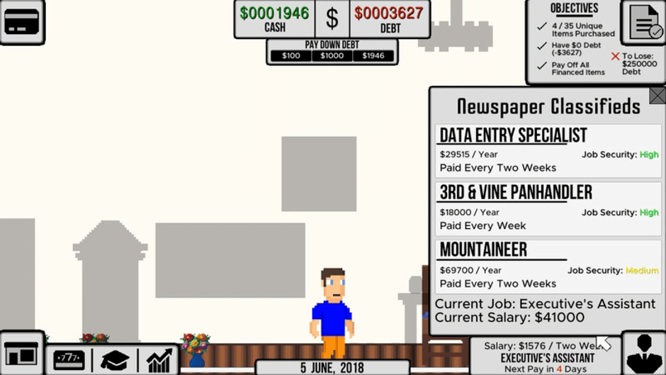 Life & Debt: A Real Life Simulator Screenshot