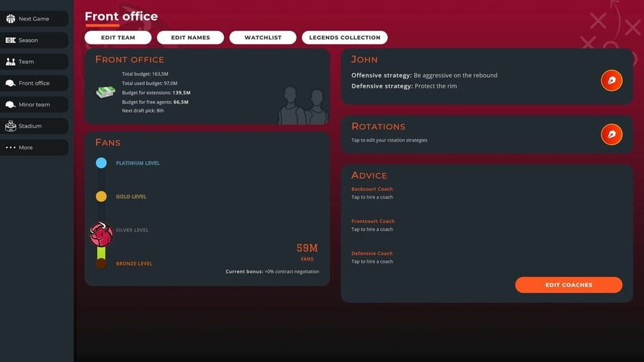 Astonishing Basketball Manager Screenshot