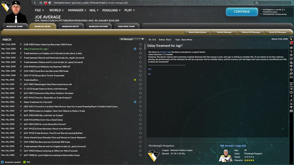 Franchise Hockey Manager 9 Screenshot