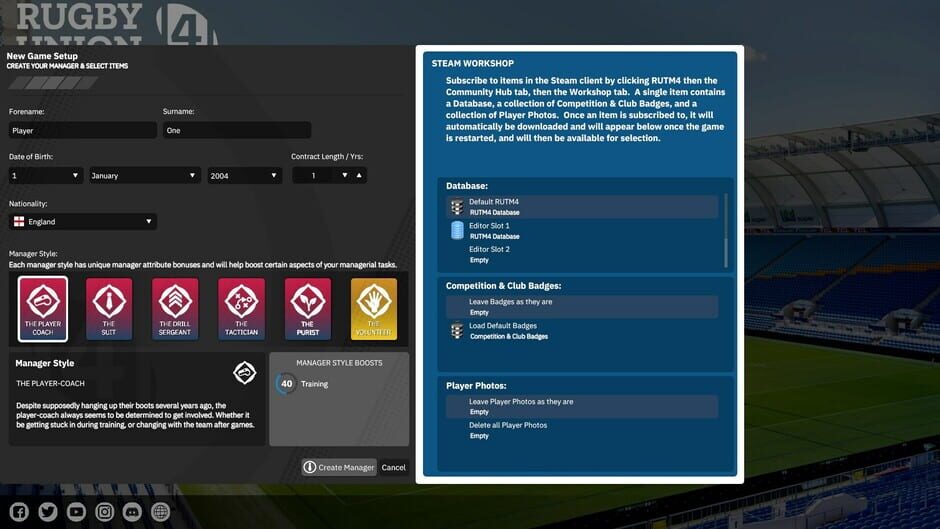 Rugby Union Team Manager 4 Screenshot