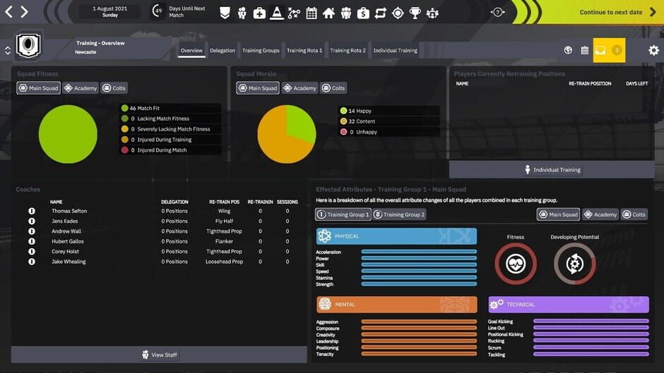 Rugby Union Team Manager 4 Screenshot