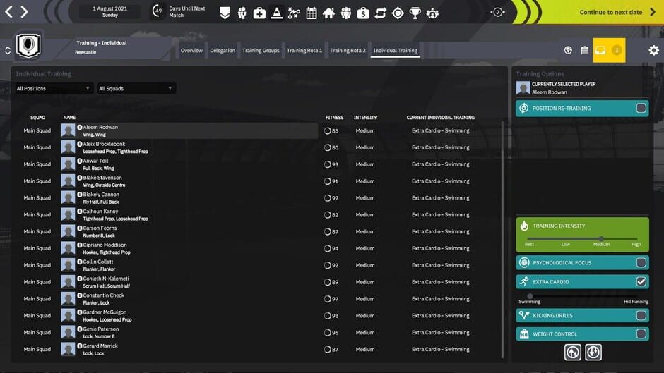 Rugby Union Team Manager 4 Screenshot