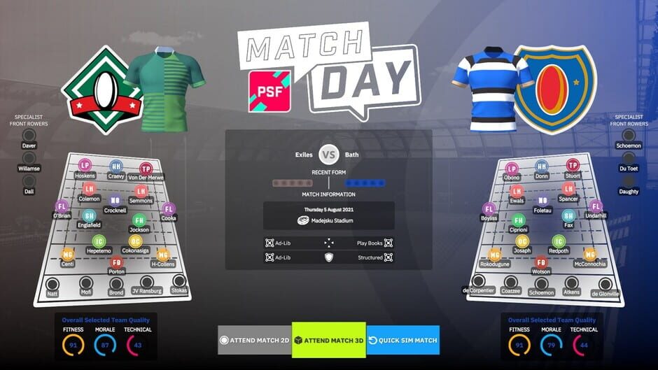 Rugby Union Team Manager 4 Screenshot