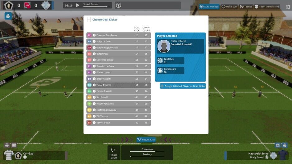Rugby Union Team Manager 4 Screenshot