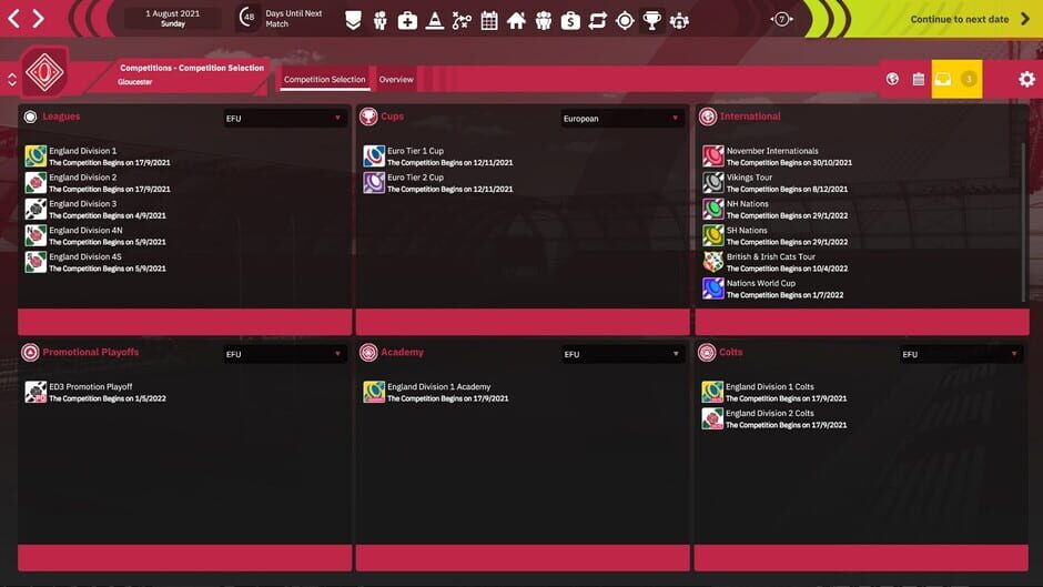 Rugby Union Team Manager 4 Screenshot