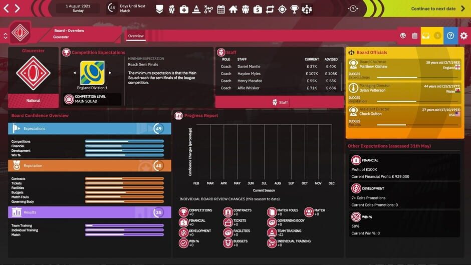 Rugby Union Team Manager 4 Screenshot