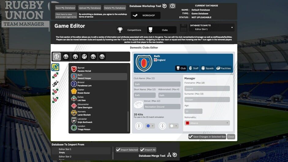 Rugby Union Team Manager 4 Screenshot