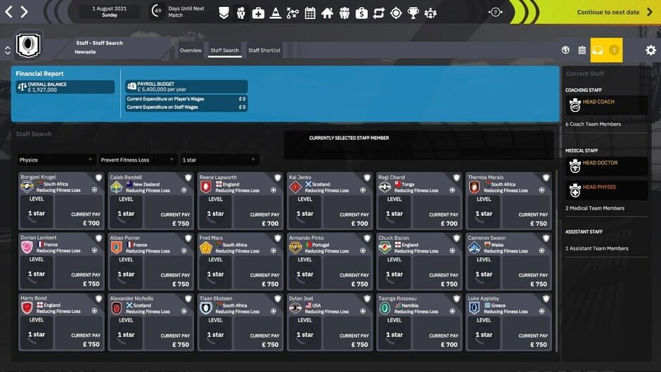 Rugby Union Team Manager 4 Screenshot