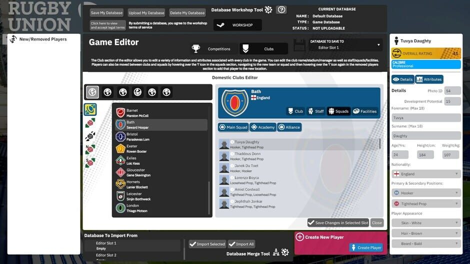 Rugby Union Team Manager 4 Screenshot