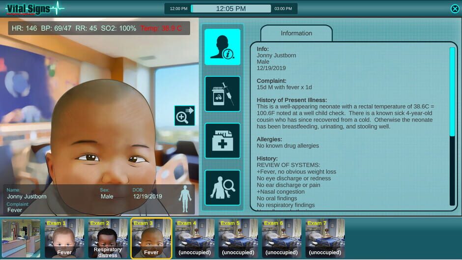 สกรีนช็อตจาก Vital Signs: Emergency Department - Pediatric Infant Cases Package (รูปที่ 5)