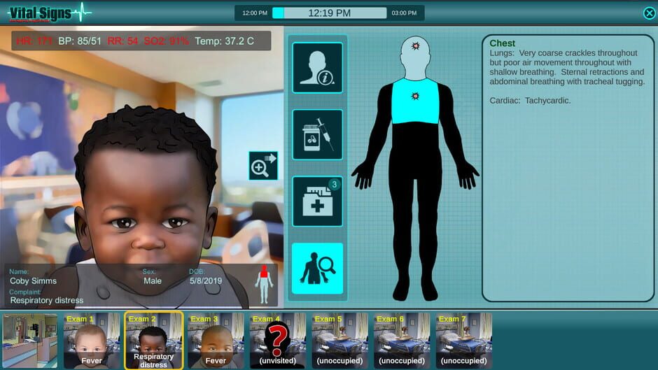 สกรีนช็อตจาก Vital Signs: Emergency Department - Pediatric Infant Cases Package (รูปที่ 4)