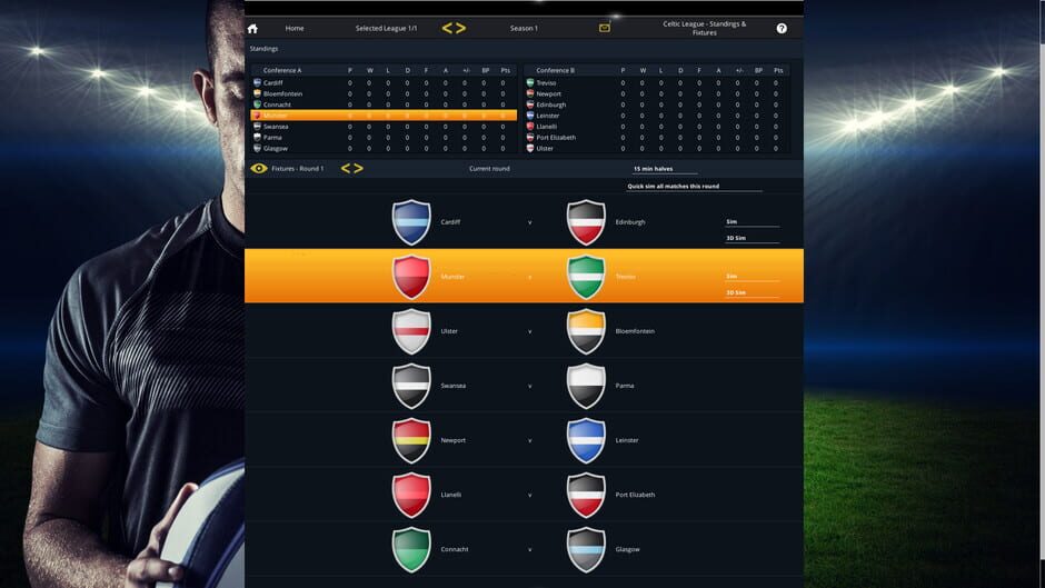 สกรีนช็อตจาก National Rugby Manager: European Rugby Pack (รูปที่ 2)