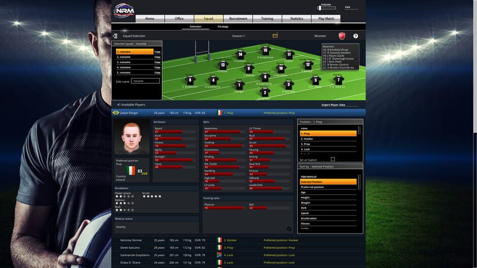สกรีนช็อตจาก National Rugby Manager: European Rugby Pack (รูปที่ 10)